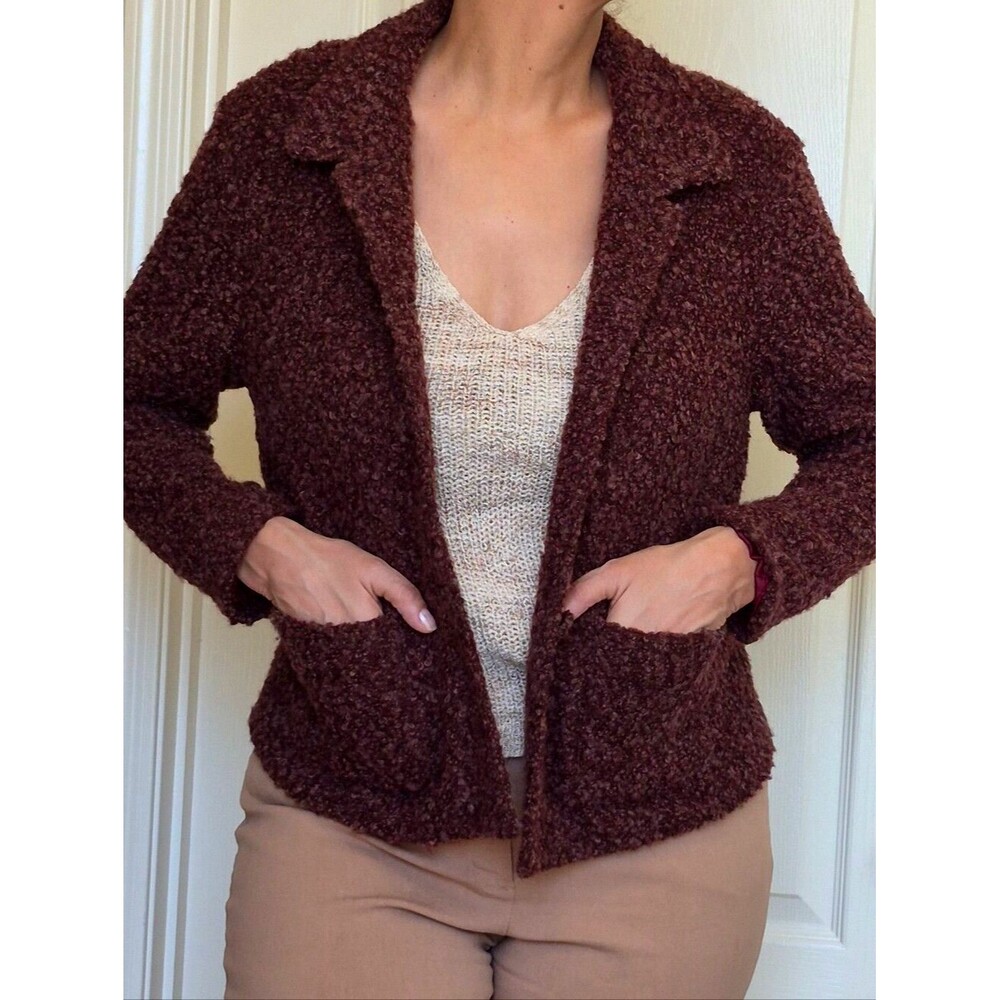 Elliott Lauren, Vintage, Boucle Knit, 18% Wool Blend Button Up Jacket Sz Small